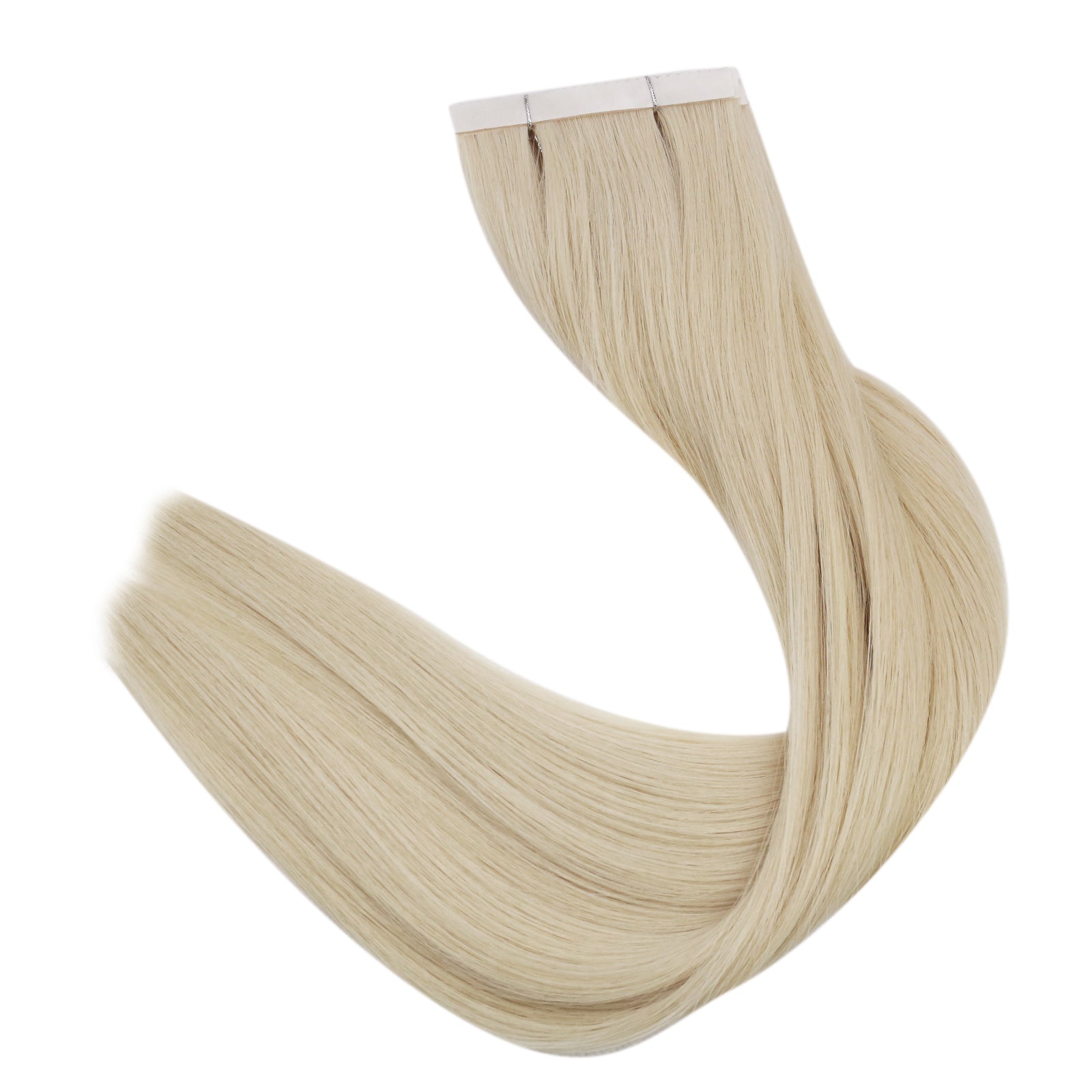 Platinum Blonde Human Hair Tape-In Extensions - 图片 6