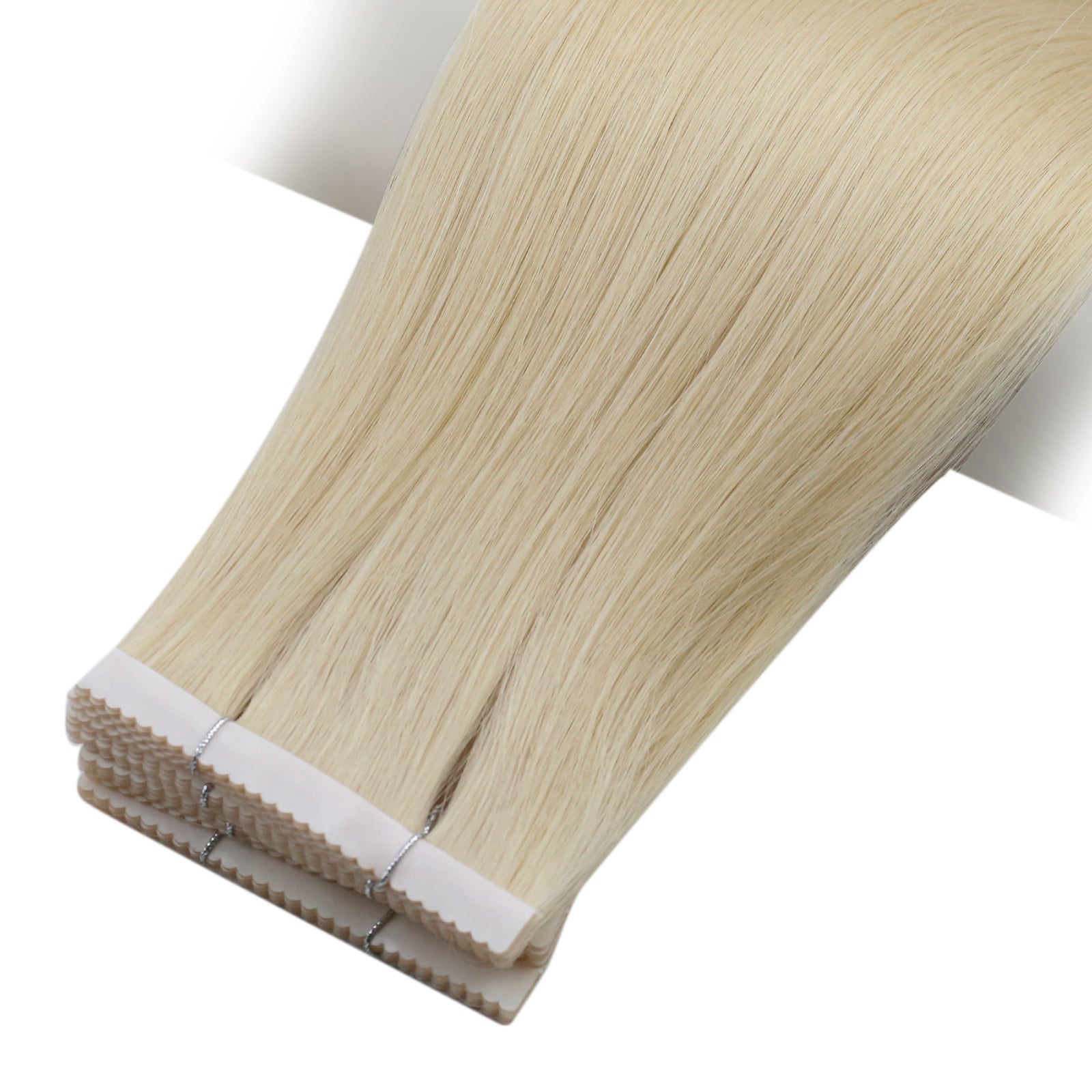 Platinum Blonde Human Hair Tape-In Extensions - 图片 7
