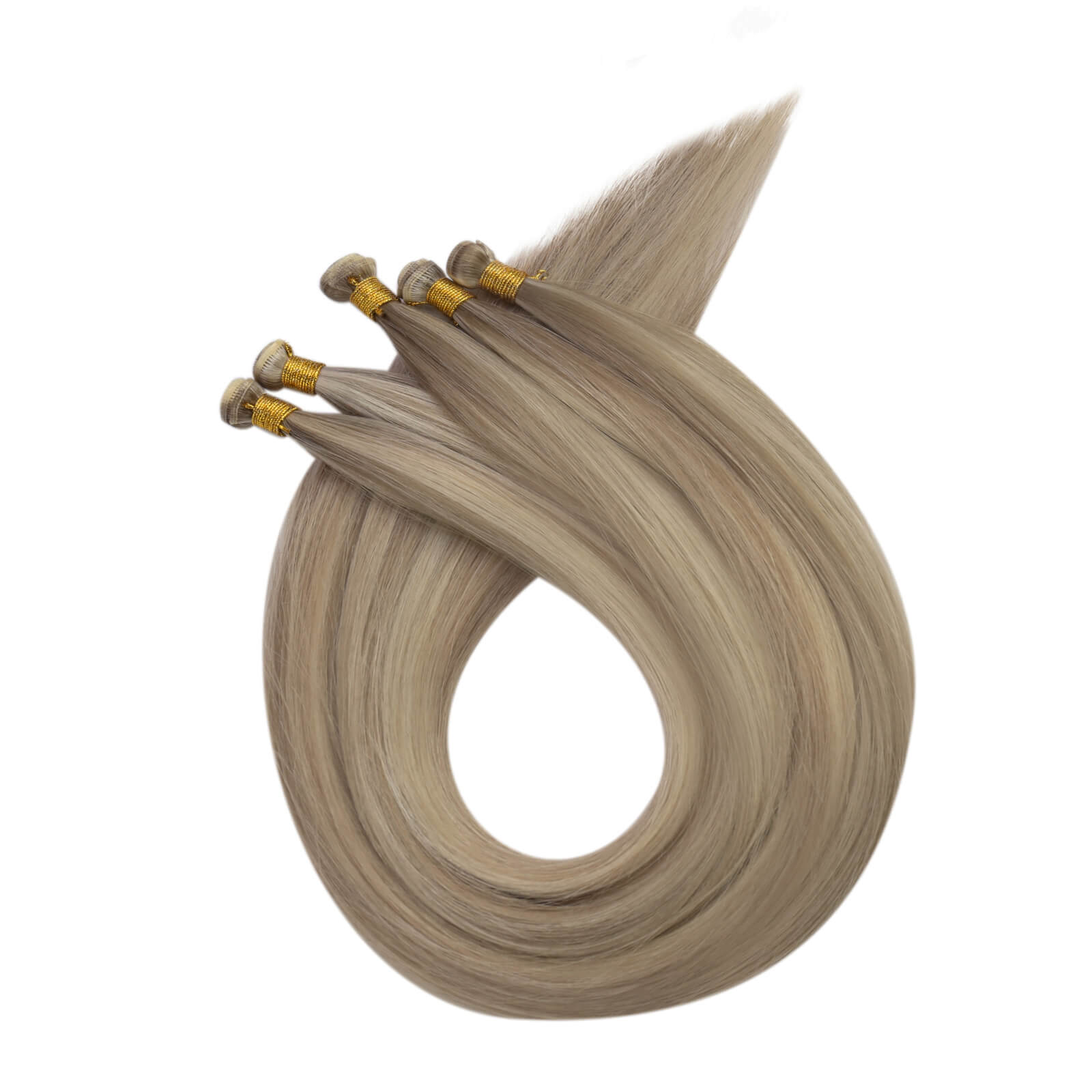 Genius Weft Human Hair Bundles Light Brown Platinum Blonde - 图片 4