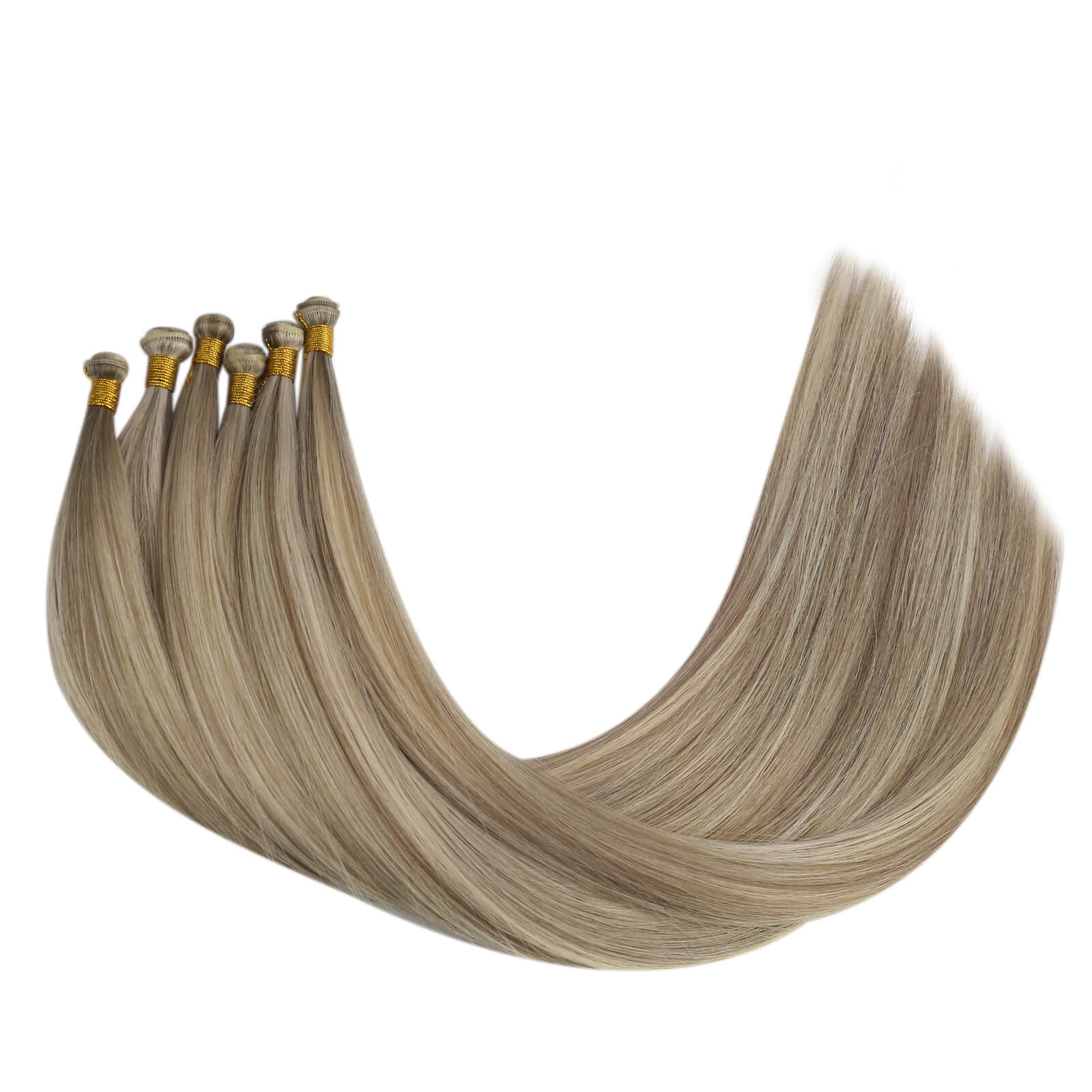 Genius Weft Human Hair Bundles Light Brown Platinum Blonde - 图片 6